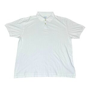 Pendleton Short Sleeve Polo Shirt White XL Mens Woolen Mills Cotton Golf Stretch